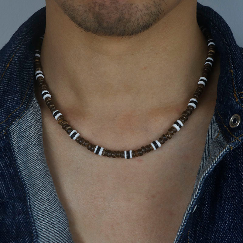 Men Tribe Ethnic Coconut Shell Necklace Men